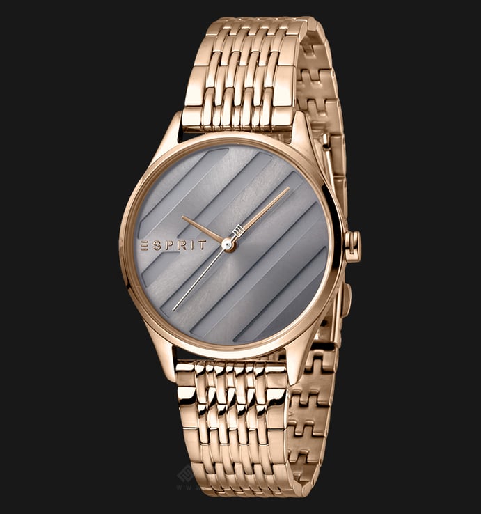ESPRIT Easy ES1L029M0065 Ladies Grey Dial Rose Gold Stainless Steel Watch