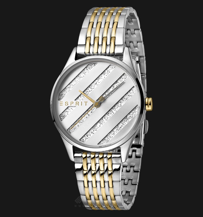 ESPRIT Easy ES1L029M0075 Ladies Silver Glitter Dial Dual Tone Stainless Steel Watch