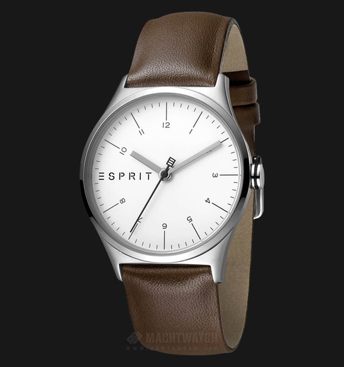 ESPRIT Essential ES1L034L0025 Ladies White Dial Brown Leather Watch