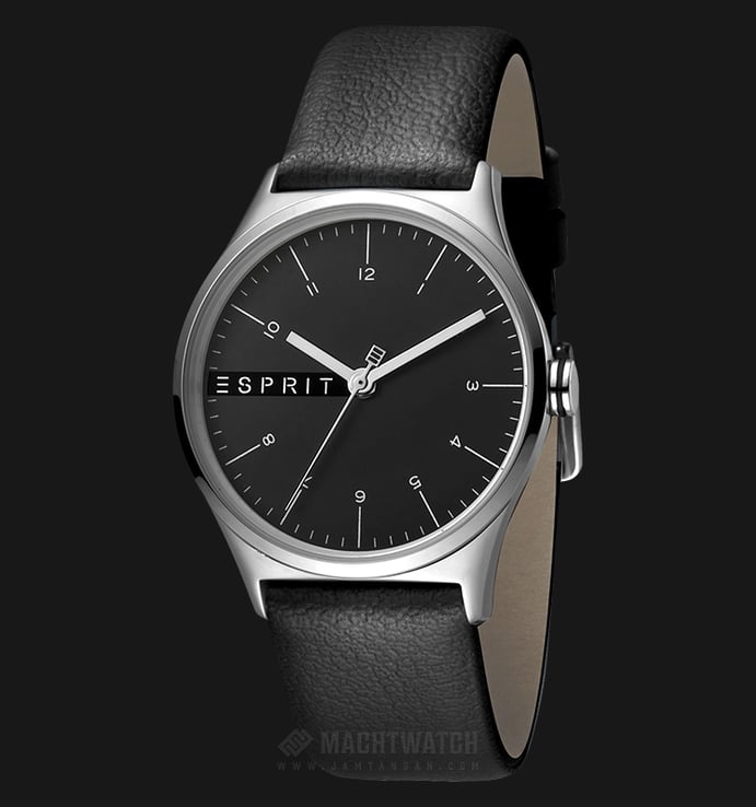 ESPRIT Essential ES1L034L0035 Ladies Black Dial Black Leather Watch