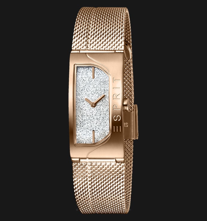 ESPRIT Houston Blaze ES1L045M0225 Ladies Silver Glitter Dial Rose Gold Stainless Steel Watch