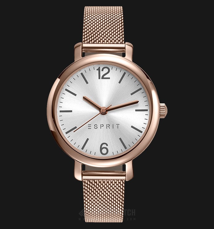 ESPRIT ES906722003 Ladies Silver Dial Rosegold-tone Stainless Steel Watch