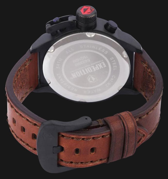 Expedition E6339-MCLIPBASL Men Black Dial Brown Genuine Leather Strap
