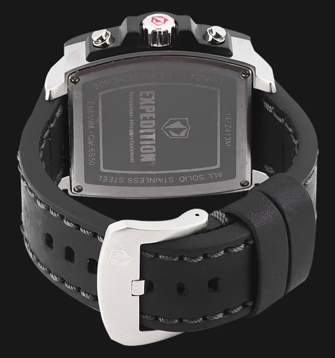 Expedition E6659-MCLTBBA Man Black Dial Black Leather Strap