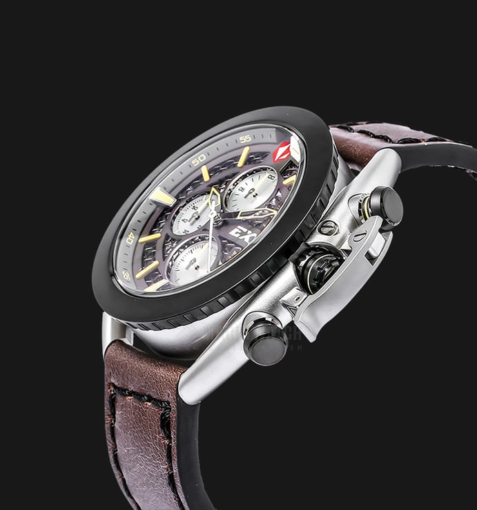 Expedition E 3001 MC LTBBA Man Chronograph Brown Pattern Dial Brown Leather Strap