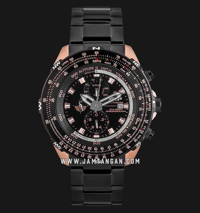 Expedition Altimeter E 3005 MC BBRBA Chronograph Black Dial Black Stainless Steel Strap