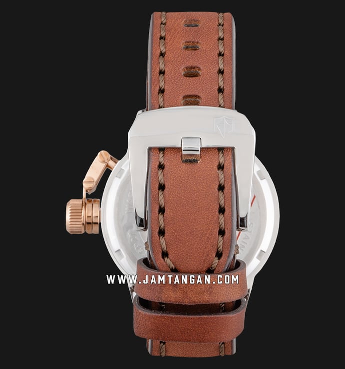 Expedition E 6339 BF LTRSL Ladies White Dial Brown Leather Strap