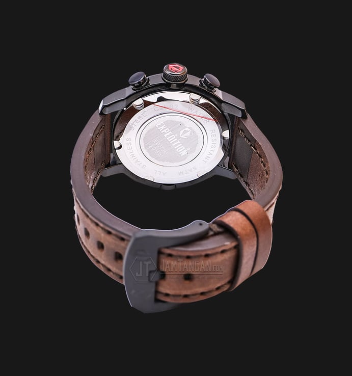 Expedition EXF-6372-MCLIPBAIVBO Man Black Dial Brown Leather Strap