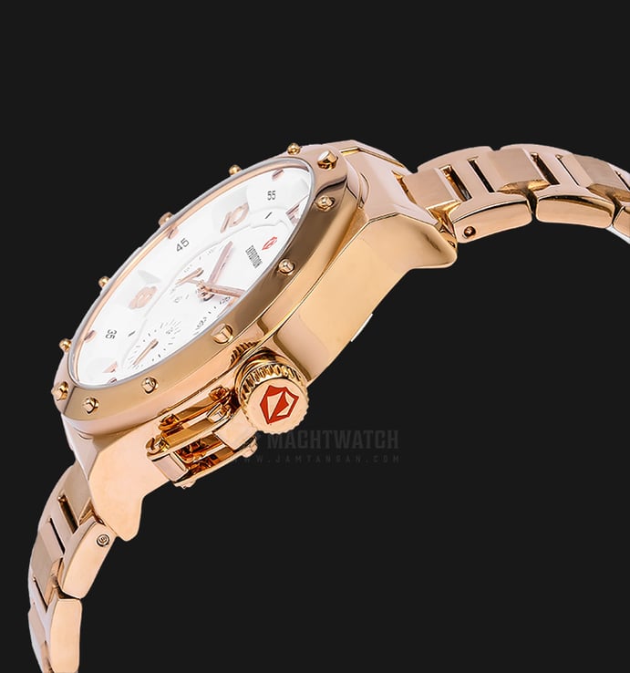 Expedition E 6381 BF BRGSLSL Ladies White Dial Rose Gold Stainless Steel