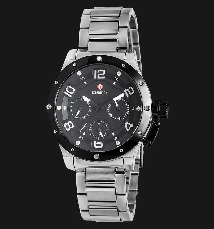 Expedition E 6381 BF BTBBA Ladies Black Dial Silver Stainless Steel