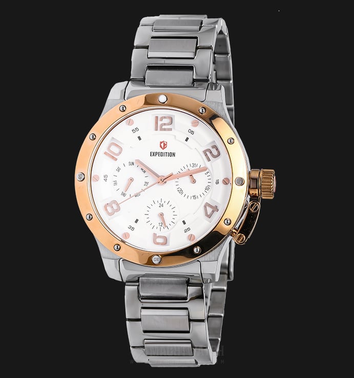 Expedition E 6381 BF BTRSL Ladies White Dial Silver Stainless Steel