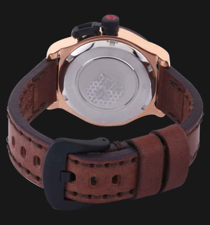 Expedition EXF-6381-BFLBRBA Ladies Black Dial Brown Leather Strap