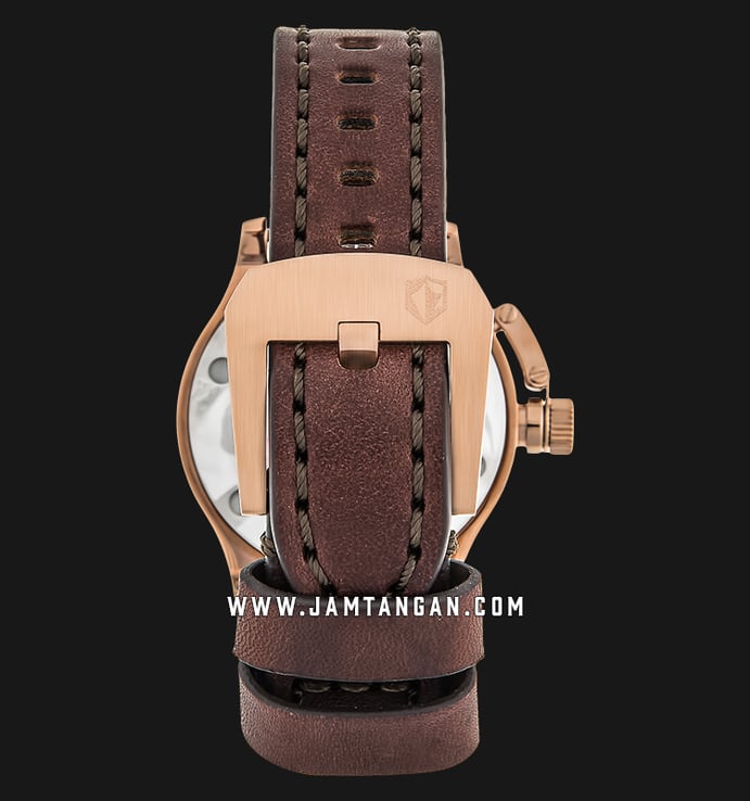Expedition E 6381 BF LGRSL Ladies White Dial Brown Leather Strap