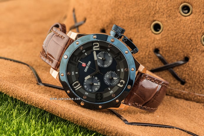 Expedition E 6381 BF LURBUBO Ladies Blue Dial Brown Leather Strap