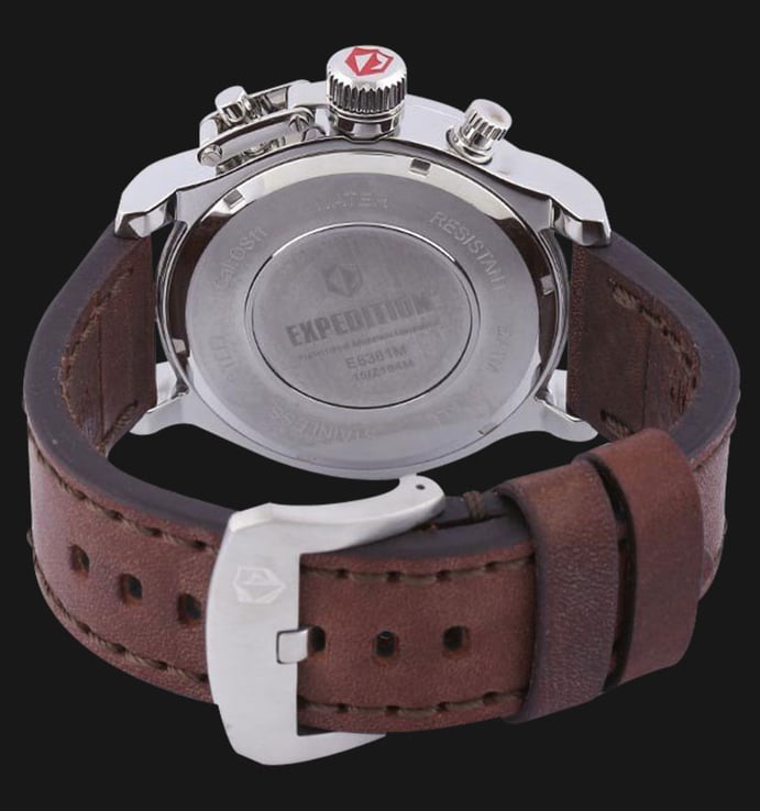 Expedition EXF-6381-MCLSSBAIVBO Man Black Dial Brown Leather Strap
