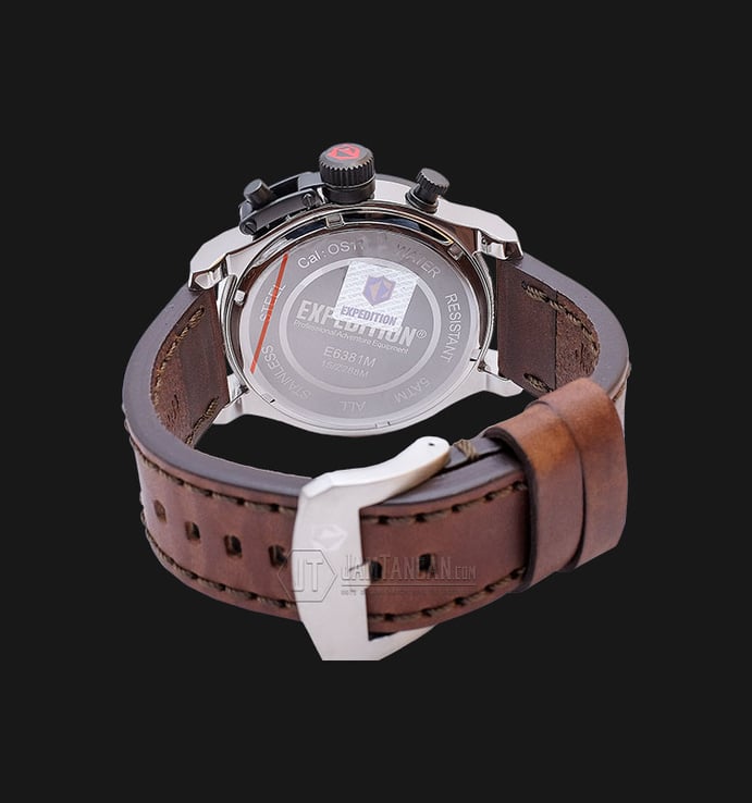 Expedition EXF-6381-MCLTBBAIVBO Man Black Dial Brown Leather Strap