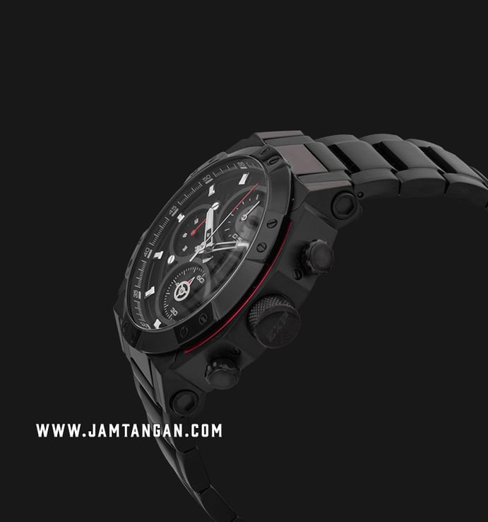 Expedition Chronograph E 6385 MC BIPBARE Man Black Pattern Dial Black Stainless Steel Strap
