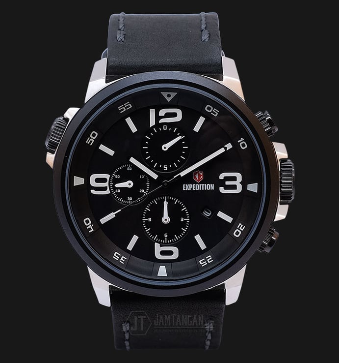 Expedition EXF-6392-MCLTBBA Man Black Dial Black Leather Strap