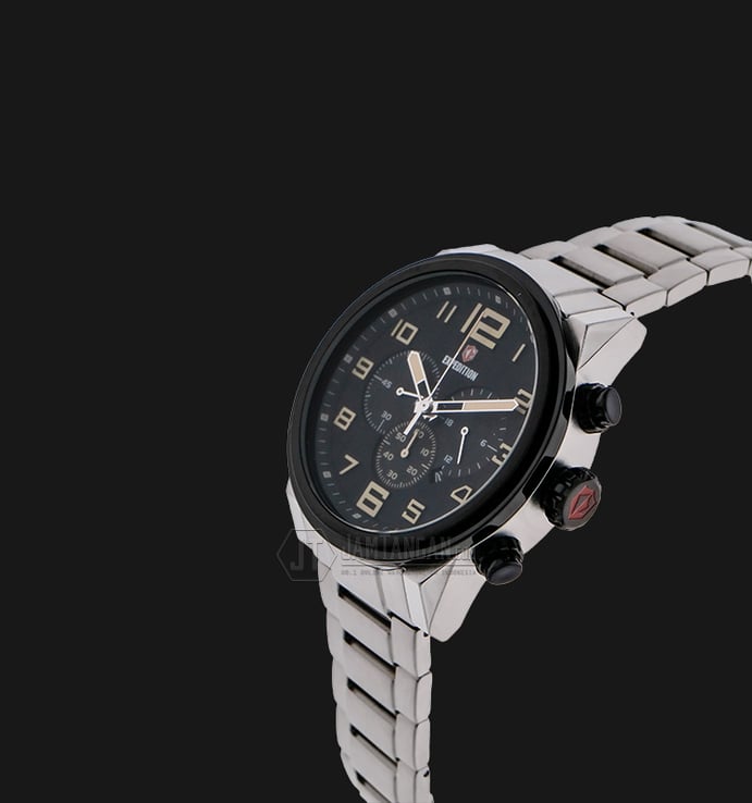 Expedition EXF-6401-MCBTBBA Man Chronograph Black Dial Stainless Steel