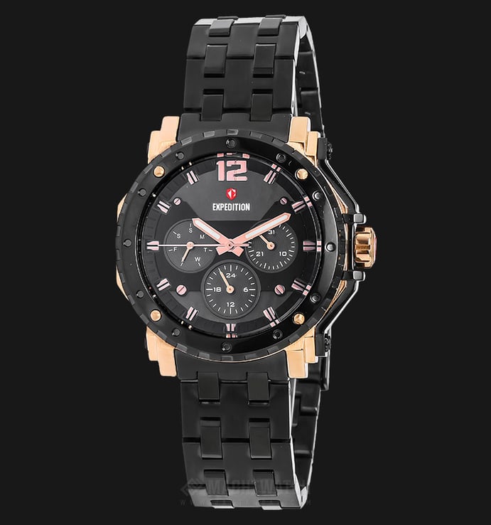Expedition E 6402 BF BBRBA Ladies Black Dial Black Stainless Steel