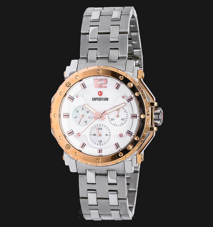 Expedition E 6402 BF BTRSL Ladies White Dial Silver Stainless Steel