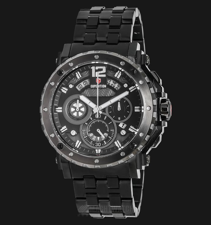 Expedition Chronograph EXF-6402-MCBEPBA Man Black Dial Black Stainless Steel