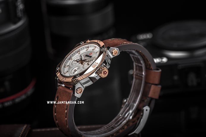 Expedition E 6606 BF LTRSL Ladies Mother of Pearl Dial Brown Leather Strap