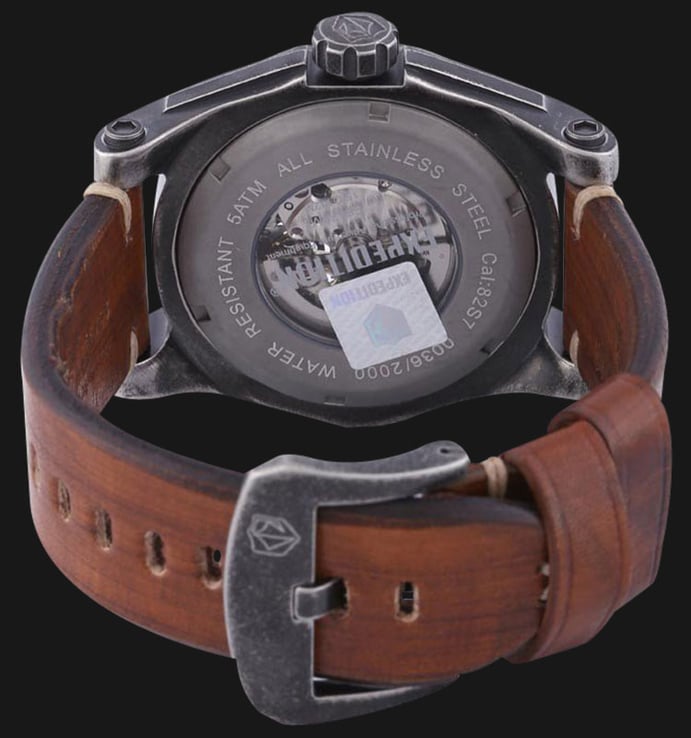 Expedition EXF-6679-MALASBA Man Black Dial Leather Strap LIMITED EDITION 