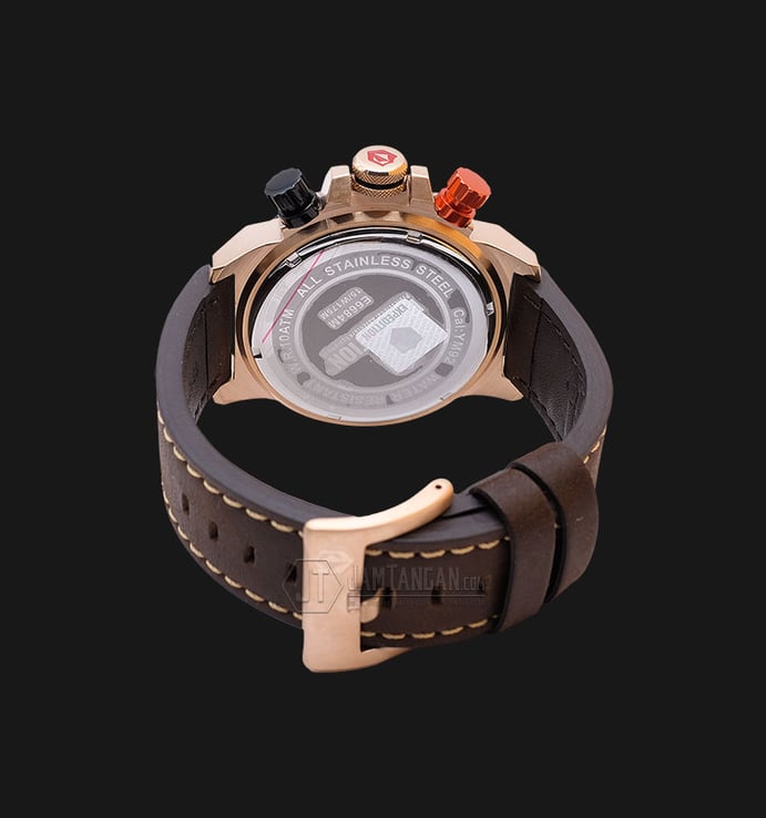 Expedition EXF-6684-MCLBRBA Man Black Dial Brown Leather Strap