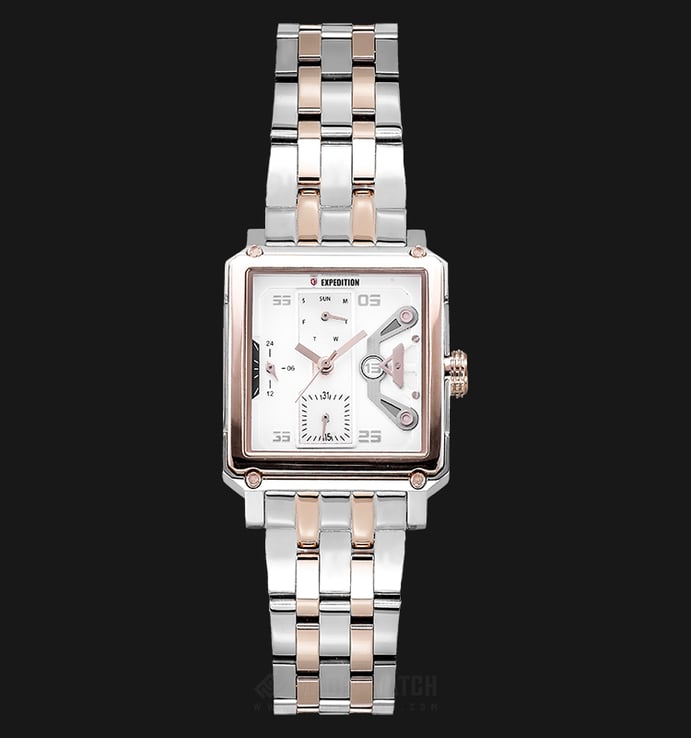 Expedition E 6695 BF BTRSL Ladies Beige Dial Dual Tone Stainless Steel Strap