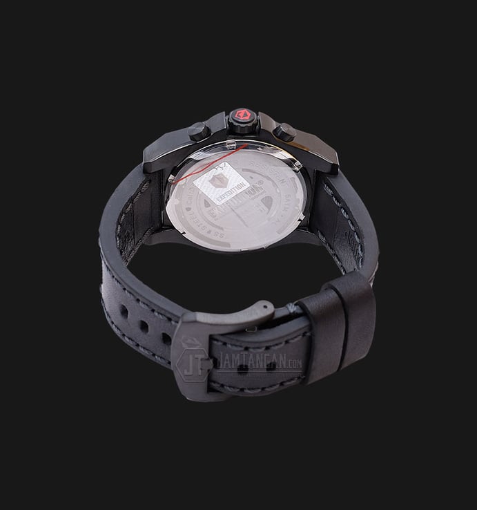 Expedition EXF-6699-MCLIPBA Chronograph Man Black Dial Black Leather Extra Skull Bracelet