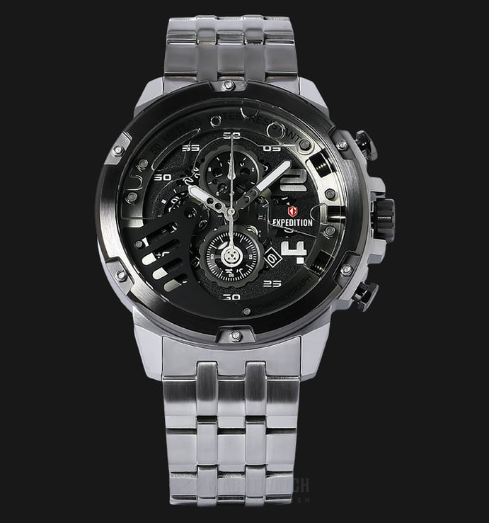 Expedition EXF-6700-MCBTEBA Man Chronograph Black Dial Stainless Steel Watch