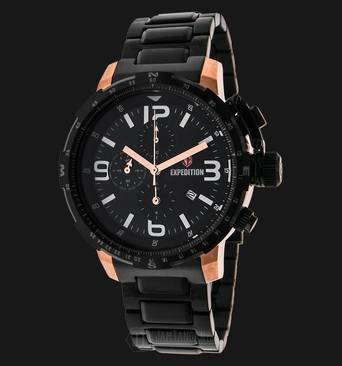 Expedition EXF-6709-MCBBRBA Man Chronograph Black Dial Stainless Steel