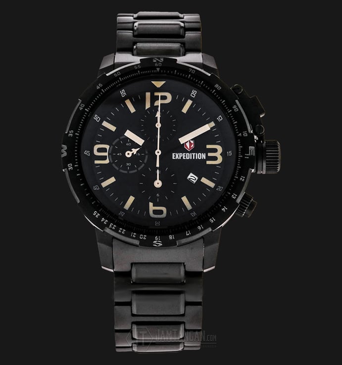 Expedition EXF-6709-MCBIPBAIV Man Chronograph Black Dial Stainless Steel