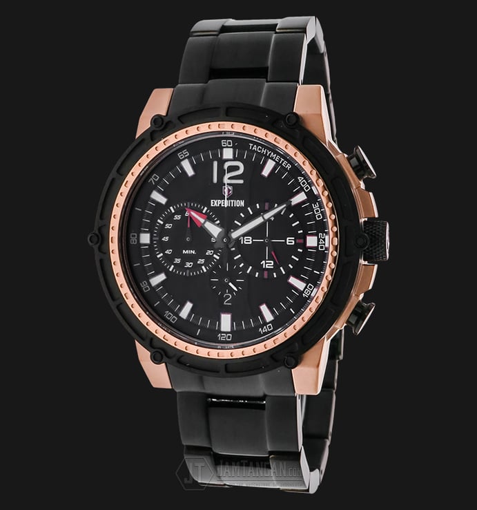Expedition EXF-6716-MCBBRBA Man Chronograph Black Dial Stainless Steel