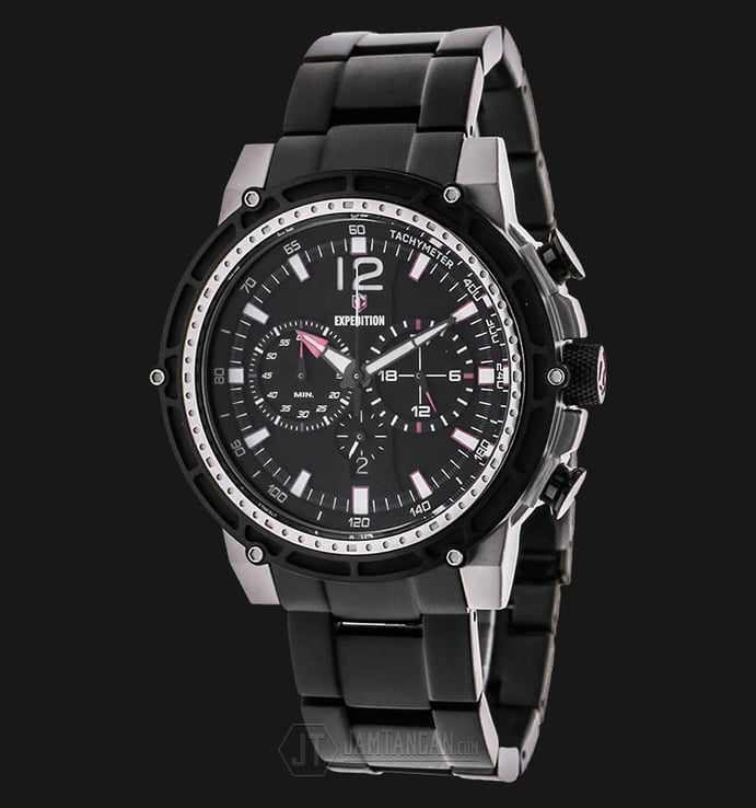 Expedition EXF-6716-MCBTBBA Man Chronograph Black Dial Stainless Steel