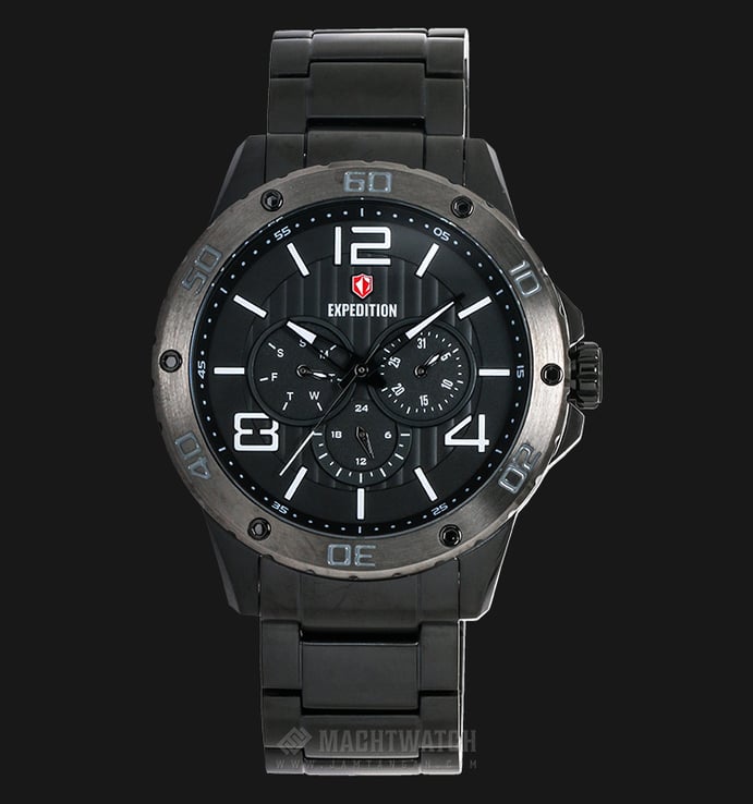 Expedition EXF-6719-MFBEPBA Man Black Pattern Dial Black Stainless Steel
