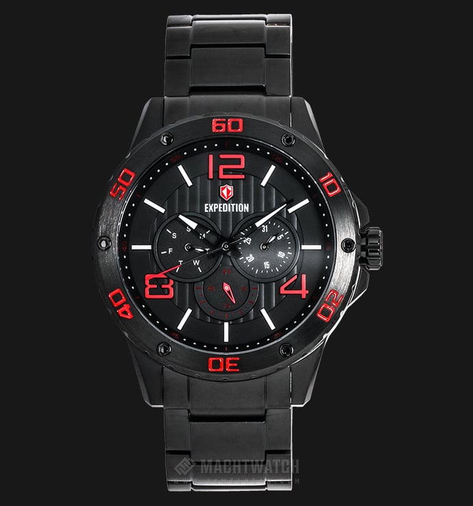 Expedition EXF-6719-MFBIPBARE Man Black Pattern Dial Black Stainless Steel