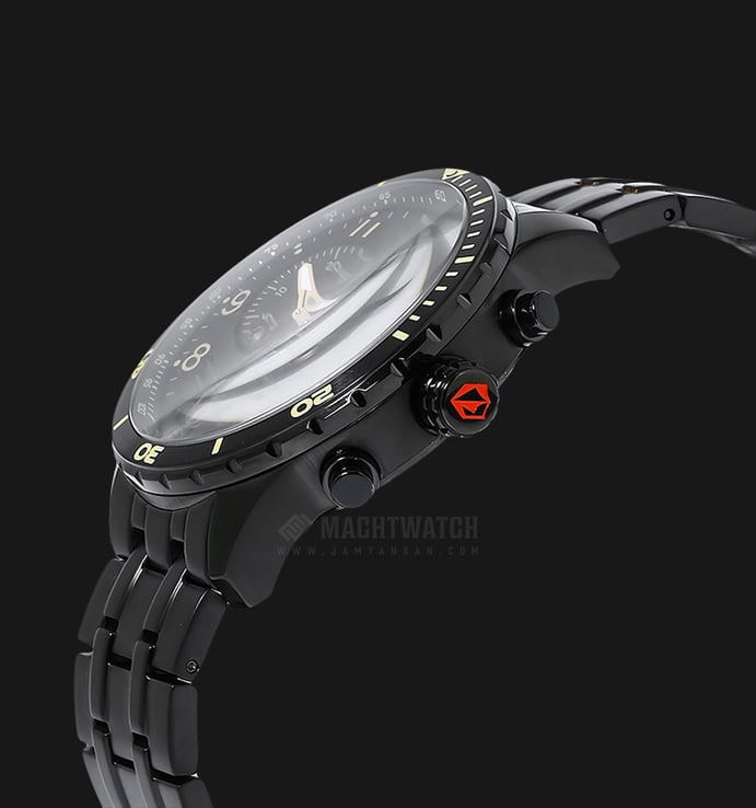 Expedition EXF-6720-MCBIPBAIV Man Chronograph Black Dial Black Stainless Steel