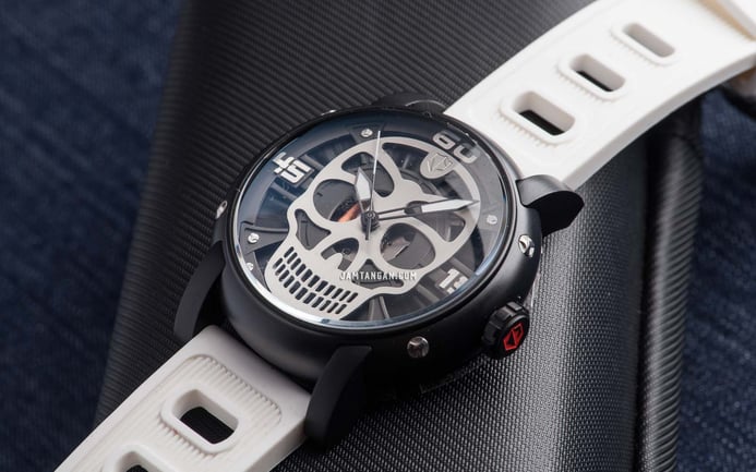 Expedition Sport E 6722 MH RIPBAGY Man Skeleton Dial White Rubber Strap