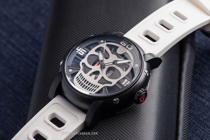 Expedition Sport E 6722 MH RIPBAGY Man Skeleton Dial White Rubber Strap