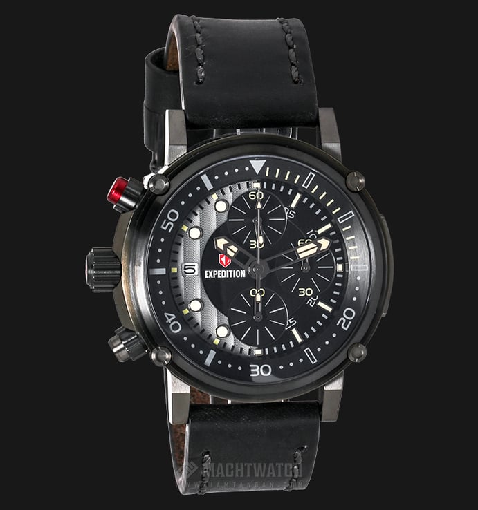Expedition EXF-6726-MCLEPBAIV Man Chronograph Silver-black Dial Stainless Steel Case