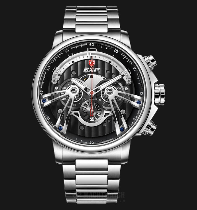Expedition E 6734 MC BSSBA Man Sport Chronograph Black Dial Stainless Steel