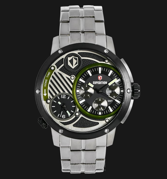 Expedition EXF-6736-MTBTBBAGN Man Multifunction Black Dial Stainless Steel