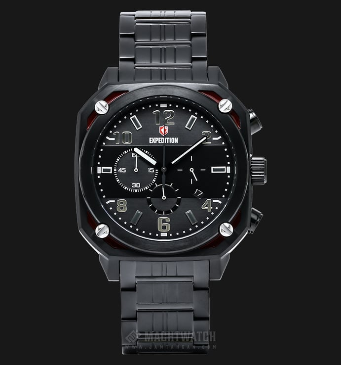 Expedition EXF-6738-MCBIPBARE Man Chronograph Black Dial Stainless Steel