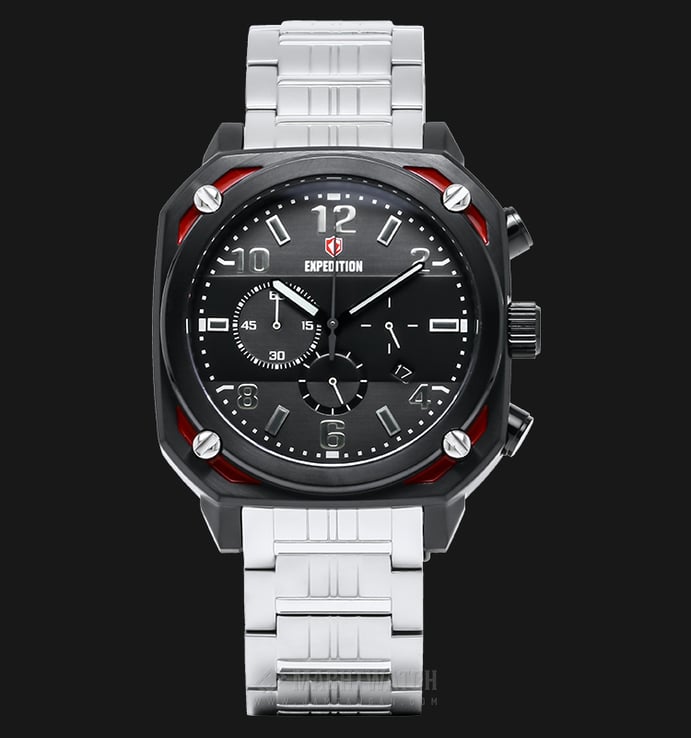 Expedition EXF-6738-MCBTBBA Man Chronograph Black Dial Stainless Steel