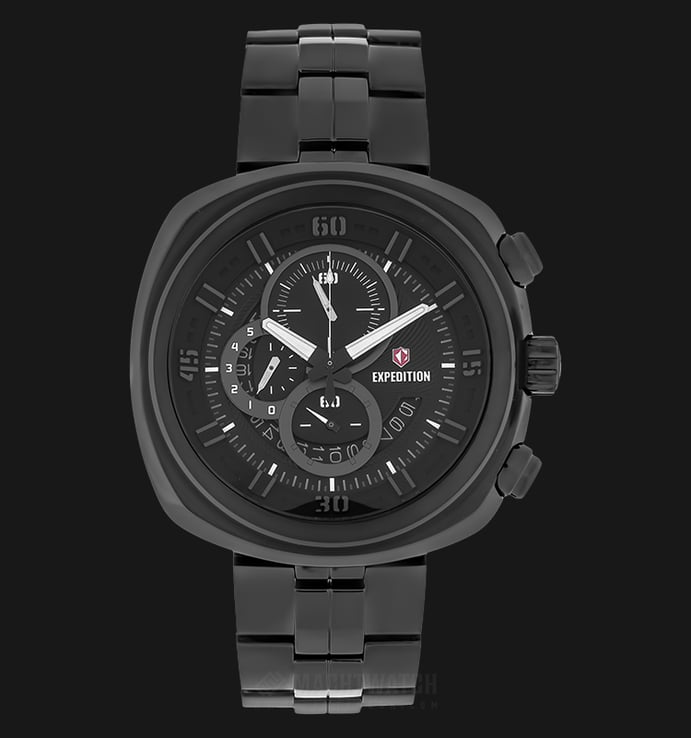 Expedition E 6746 MC BIPBA Chronograph Men Black Dial Black Stainless Steel