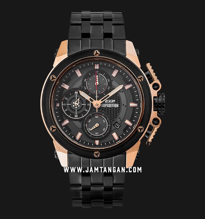 Expedition Chronograph E 6748 MC BBRBABA Men Black Dial Black Stainless Steel Strap