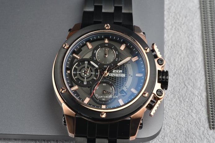 Expedition Chronograph E 6748 MC BBRBABA Men Black Dial Black Stainless Steel Strap