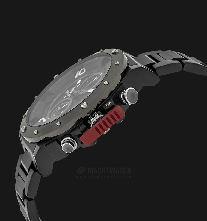 Expedition E 6750 MC BEPBA Chronograph Men Black Dial Black Stainless Steel Strap